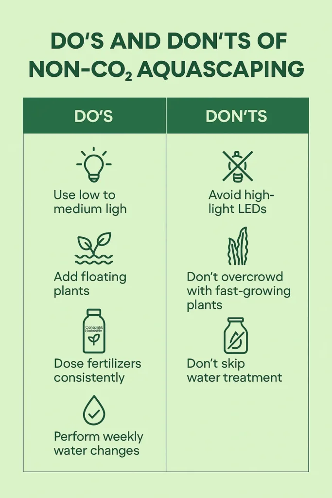 Why Non CO2 Planted Tank is Perfect for Beginners in India 11 Dos Donts of aquscaping